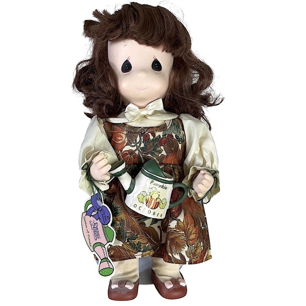 Vintage Collectible Doll with Stand Precious Moments 1434 Pumpkin October 1995